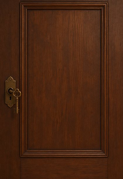 Cerrado: fuera, la mitad A, la puerta cerrada