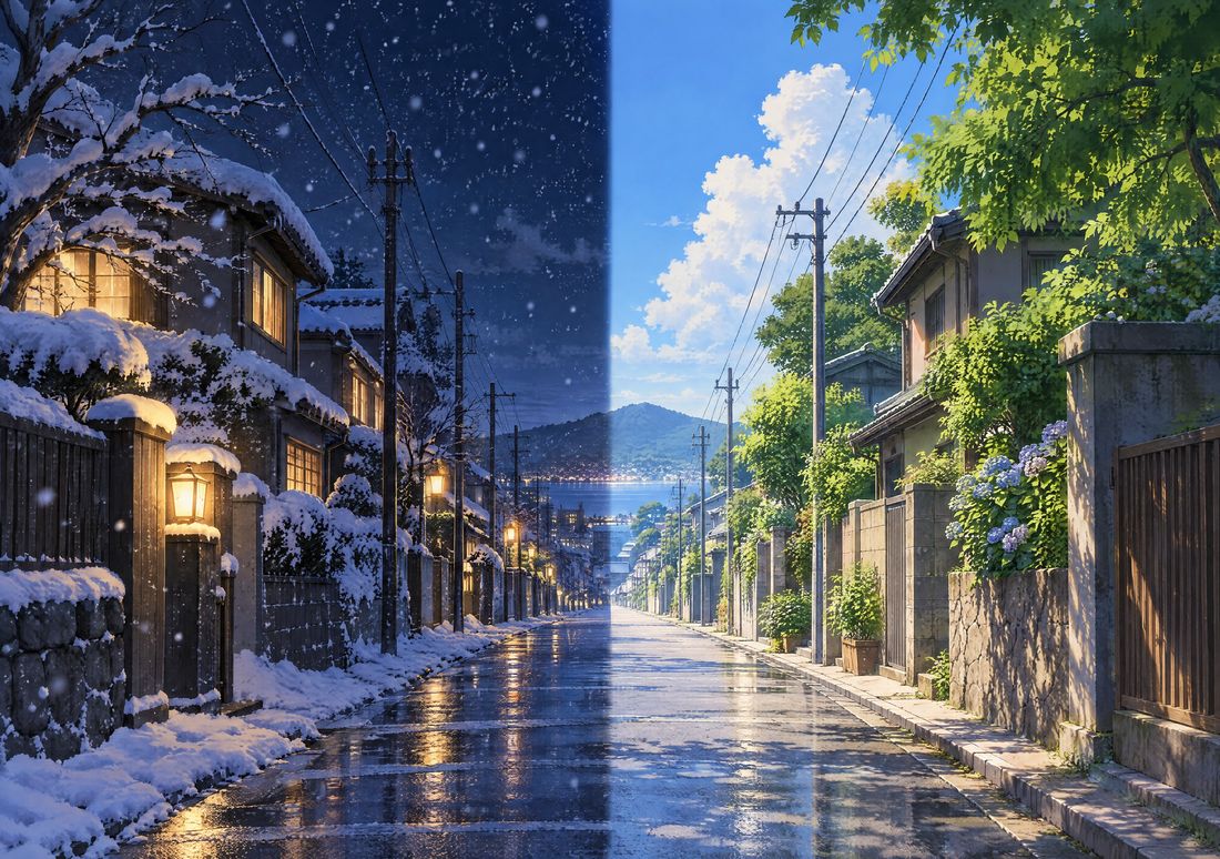 两个季节 — iPhone Duo 壁纸