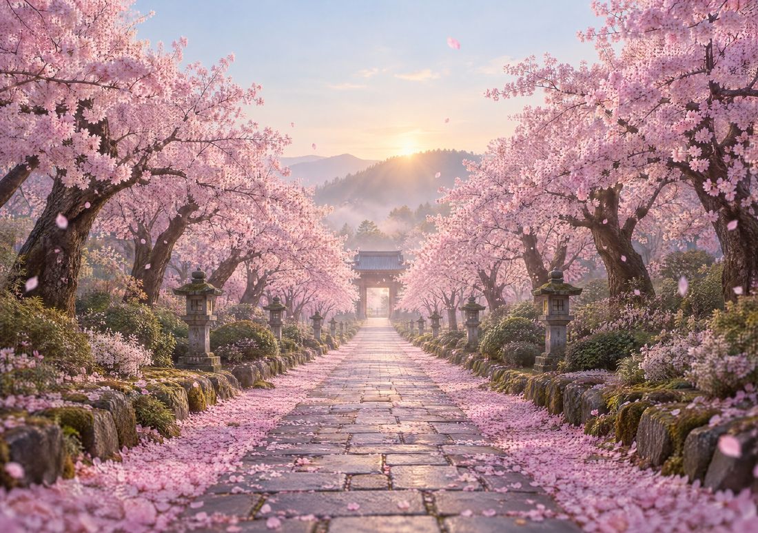 Sakura Path — iPhone Duo wallpaper, inner display