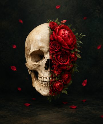iPhone Duo wallpaper — Skull in Bloom