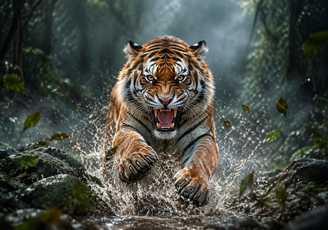 Tiger Leap — fondo de pantalla para iPhone Duo