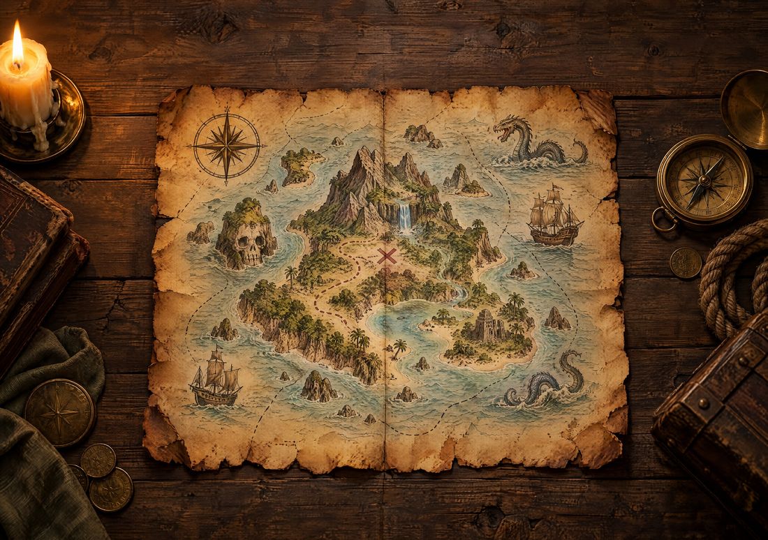 Treasure Map — iPhone Duo wallpaper
